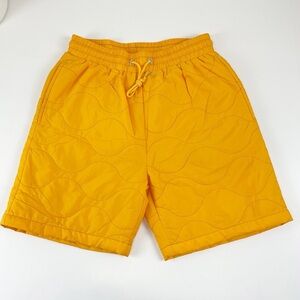 NEW Renowned Shorts Mens Small Yellow Military Lined Drawstring NWOT